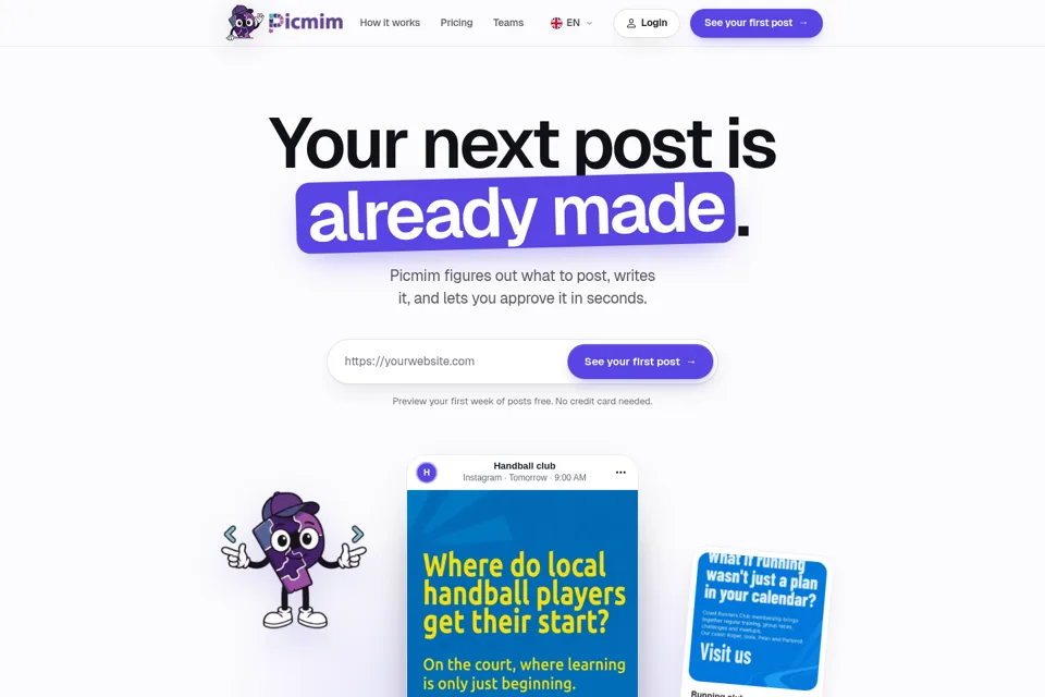 Aperçu de la landing page