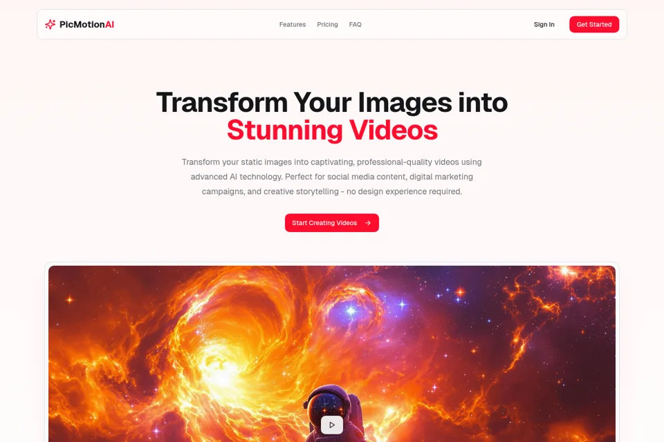 Aperçu de la landing page