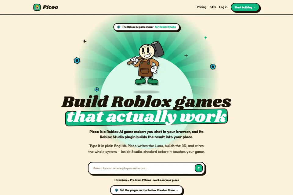 Aperçu de la landing page