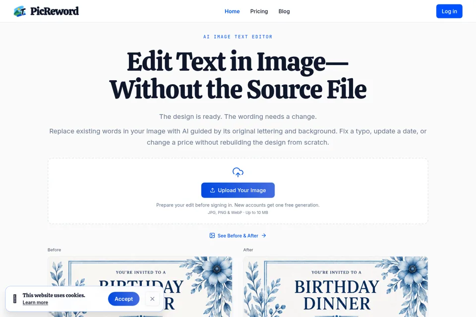 Aperçu de la landing page