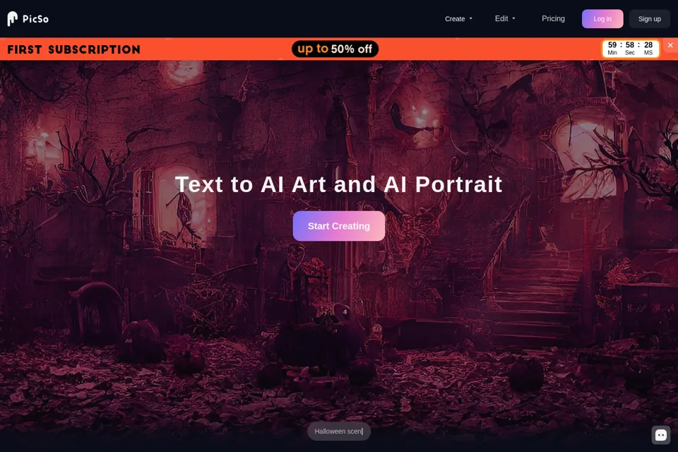 Aperçu de la landing page