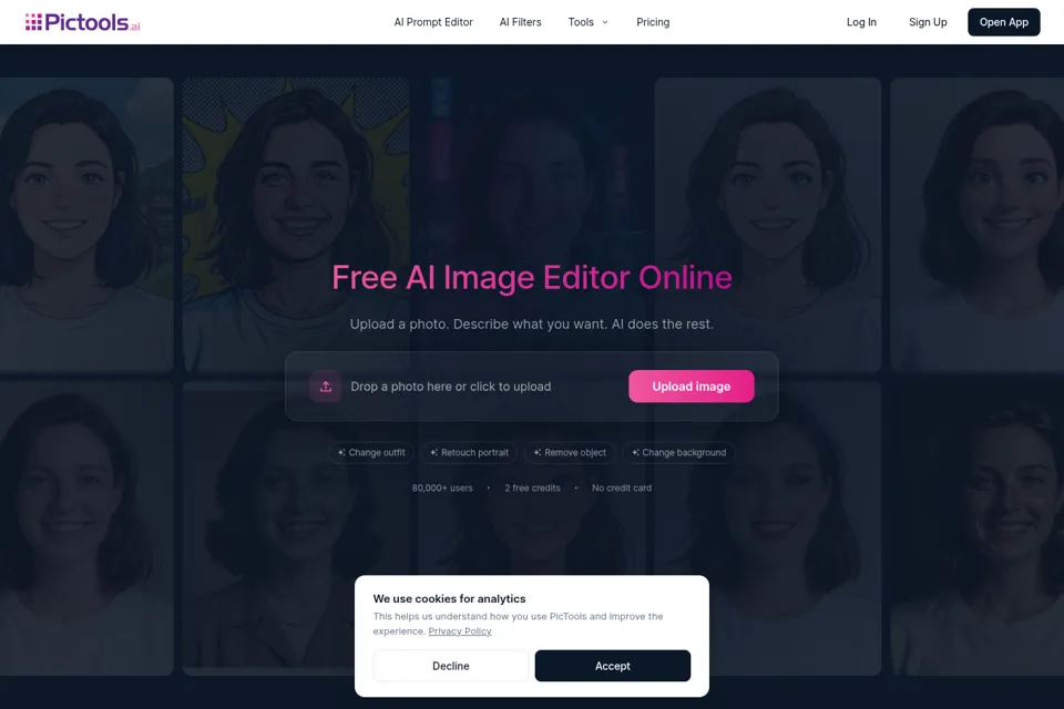 Aperçu de la landing page