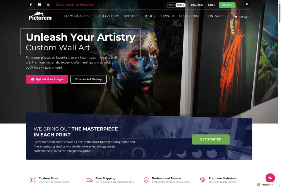 Aperçu de la landing page