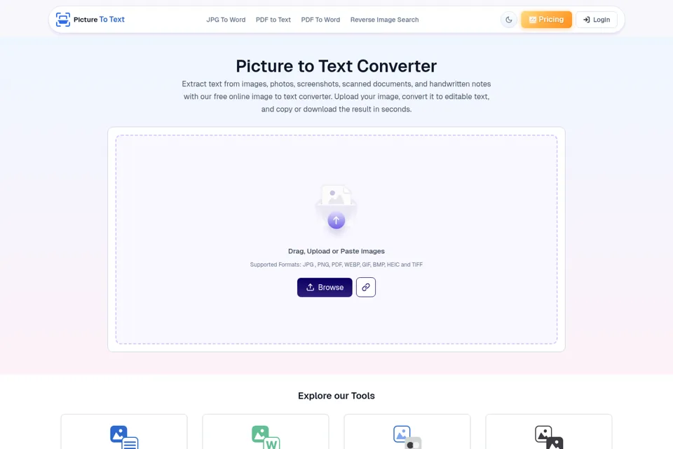 Aperçu de la landing page