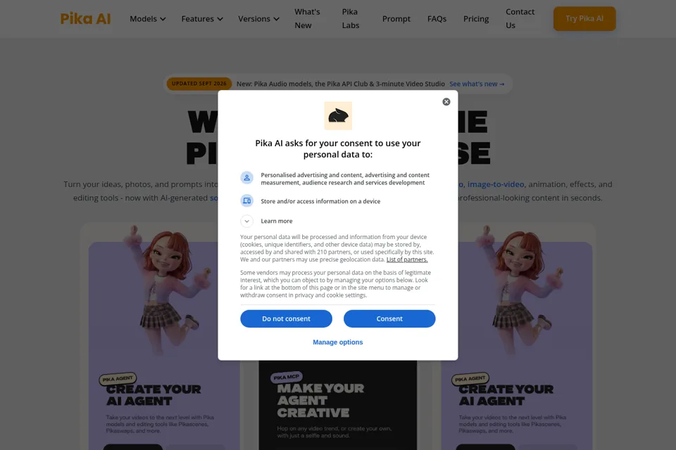 Aperçu de la landing page