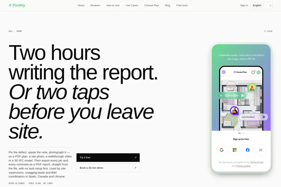 Aperçu de la landing page