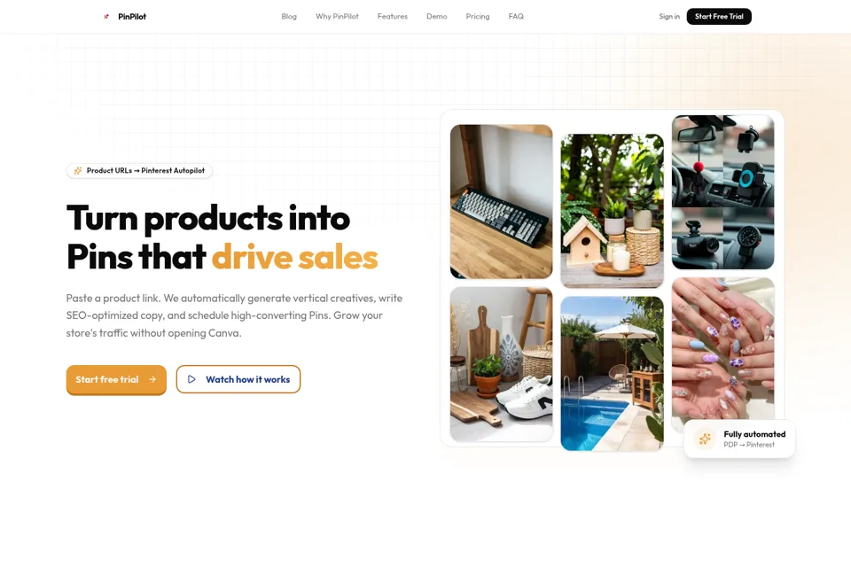 Aperçu de la landing page