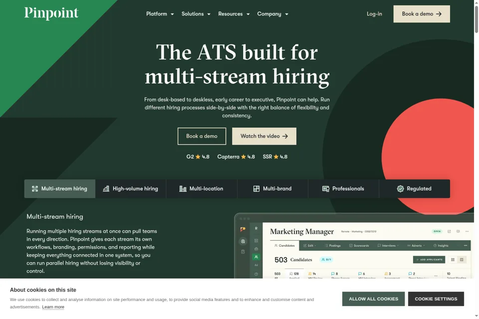 Aperçu de la landing page