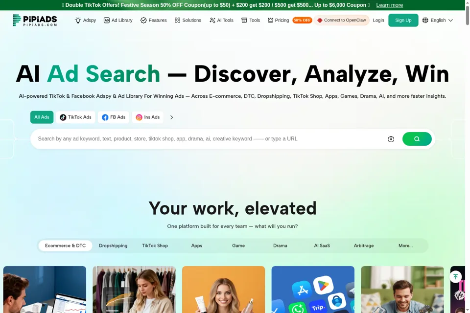 Aperçu de la landing page
