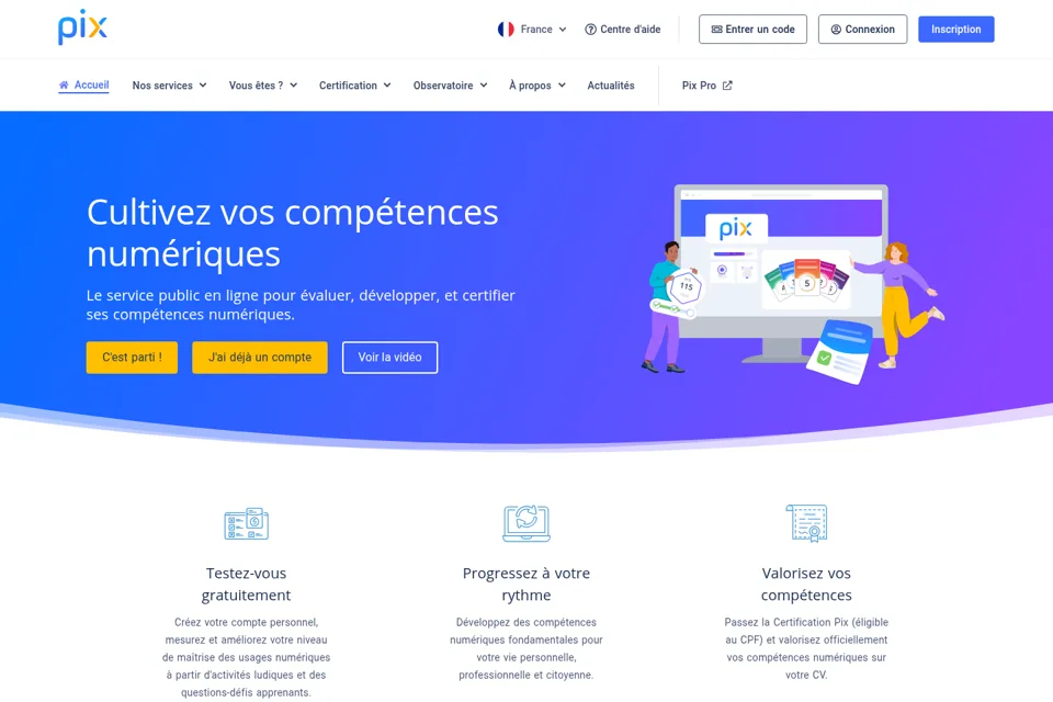 Aperçu de la landing page