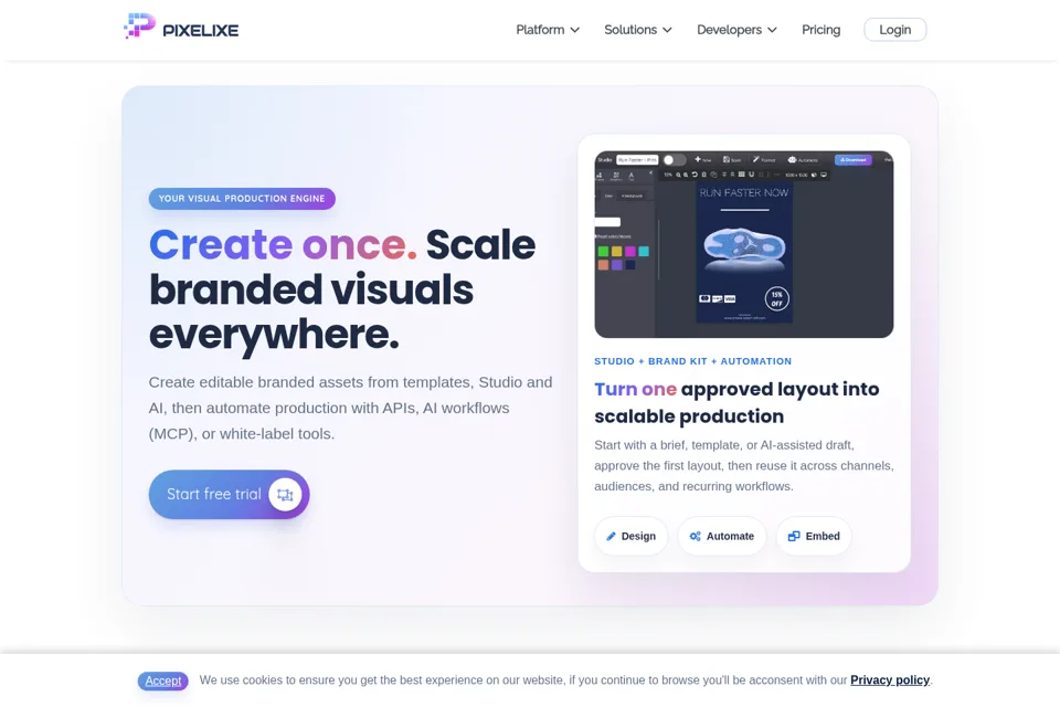 Aperçu de la landing page