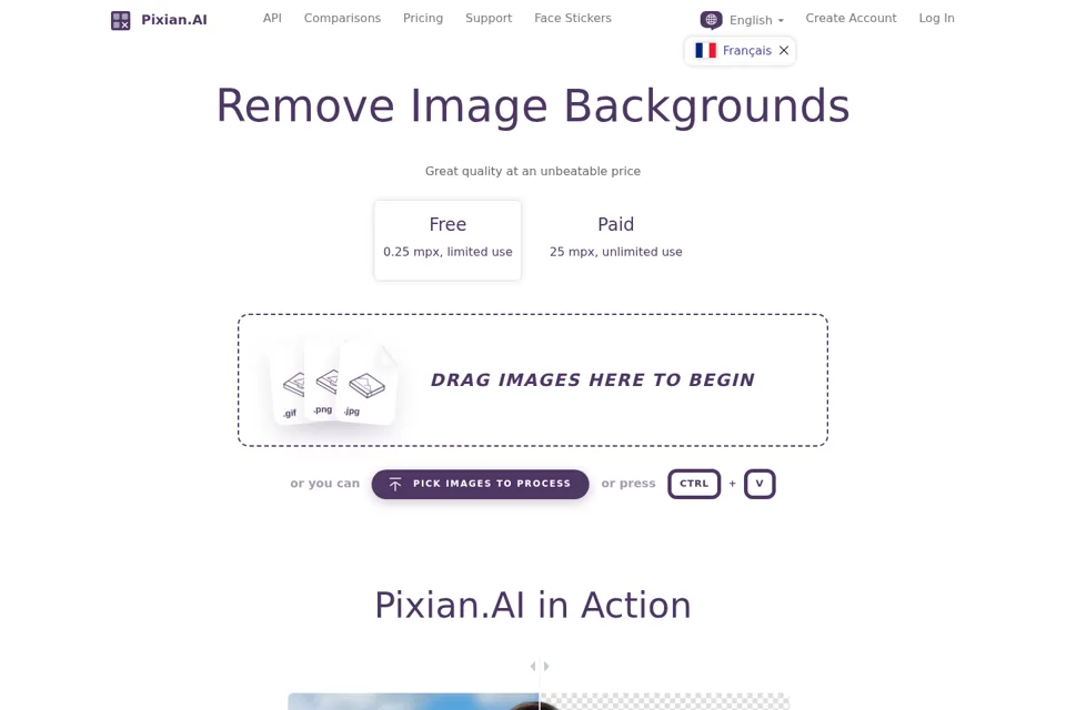 Aperçu de la landing page