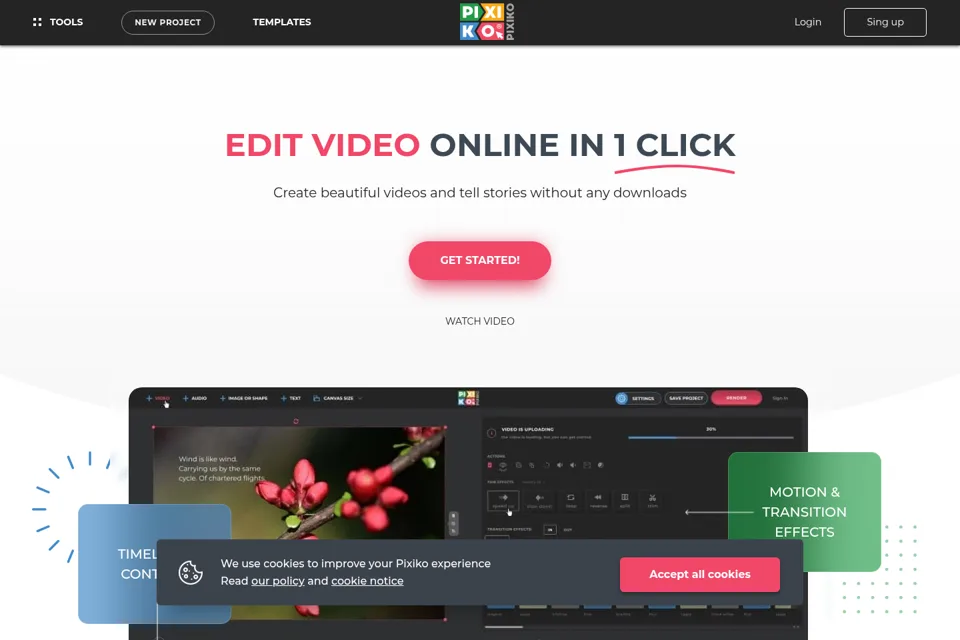 Aperçu de la landing page