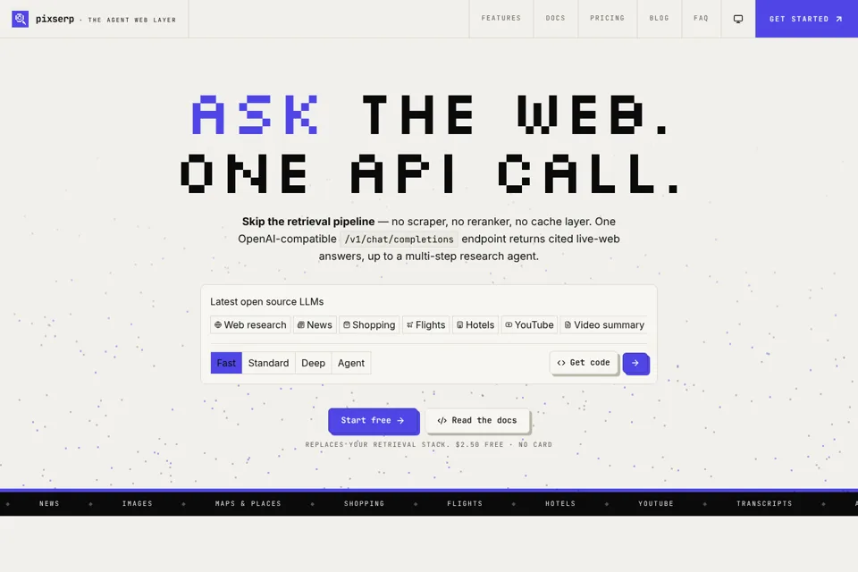 Aperçu de la landing page