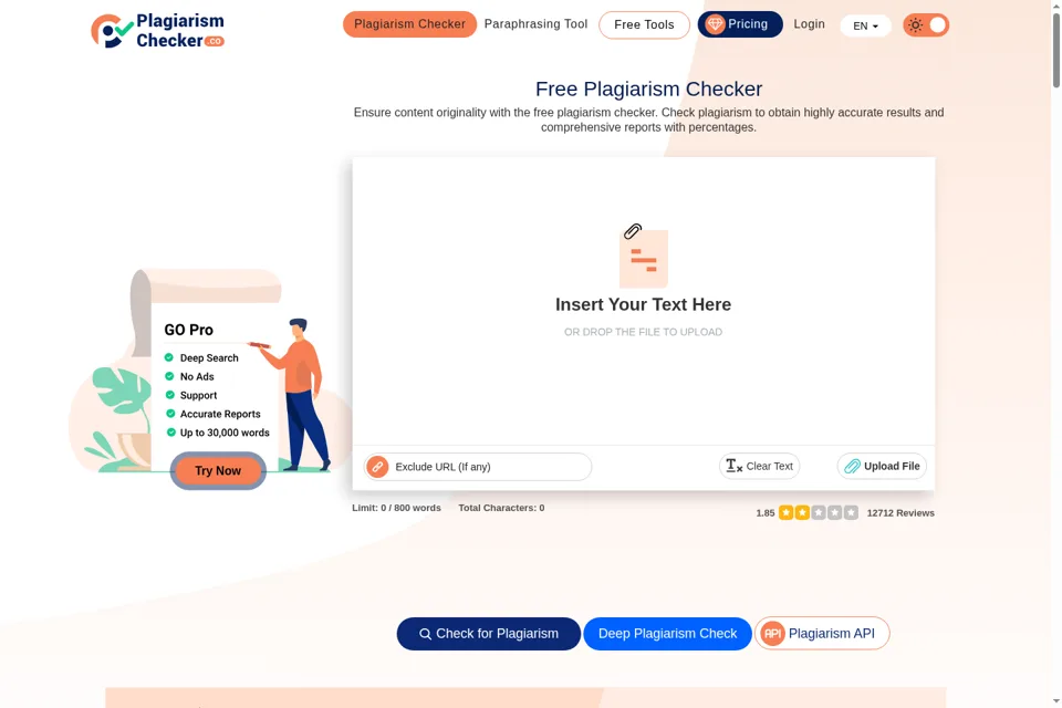 Aperçu de la landing page