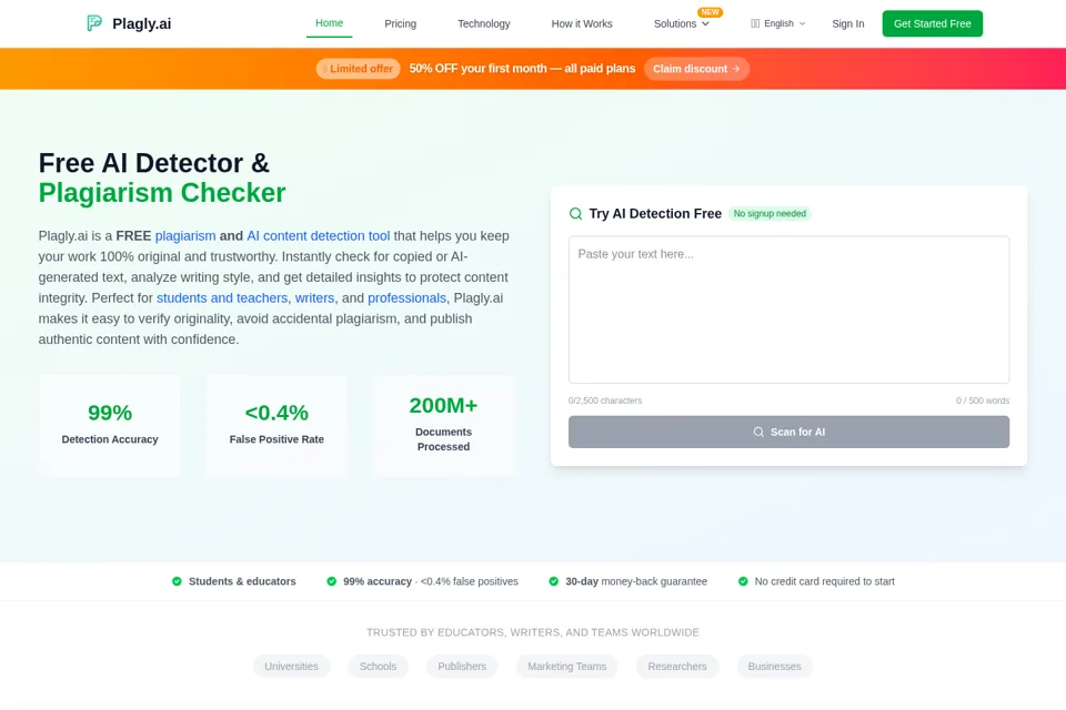 Aperçu de la landing page