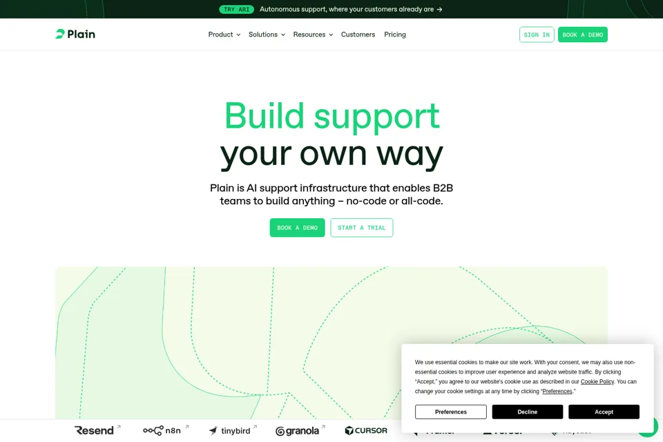 Aperçu de la landing page