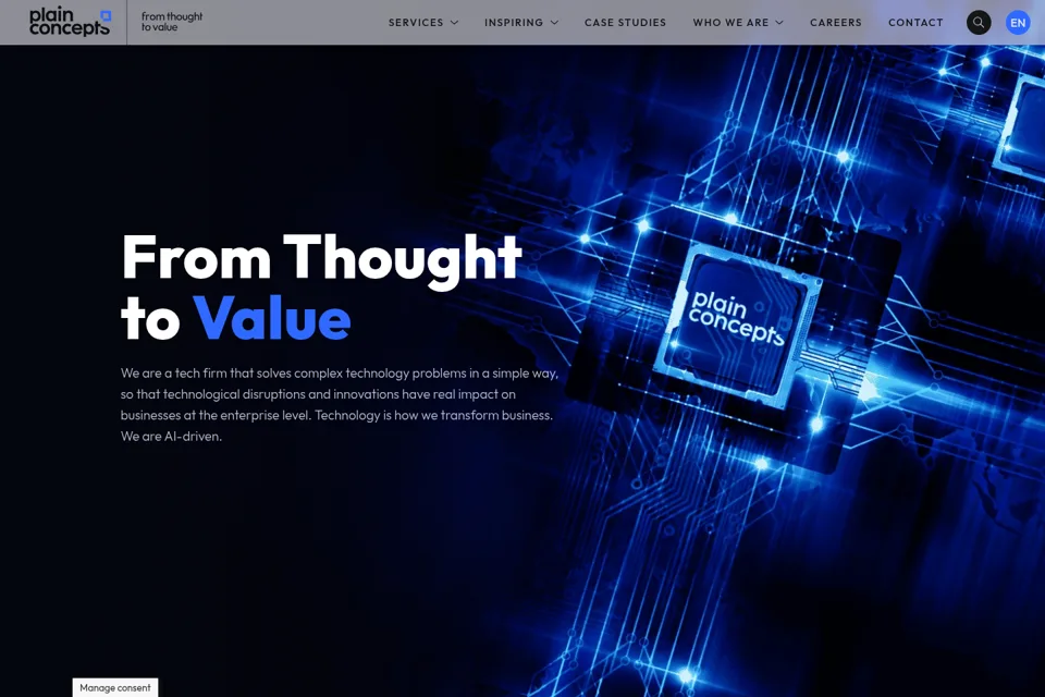 Aperçu de la landing page