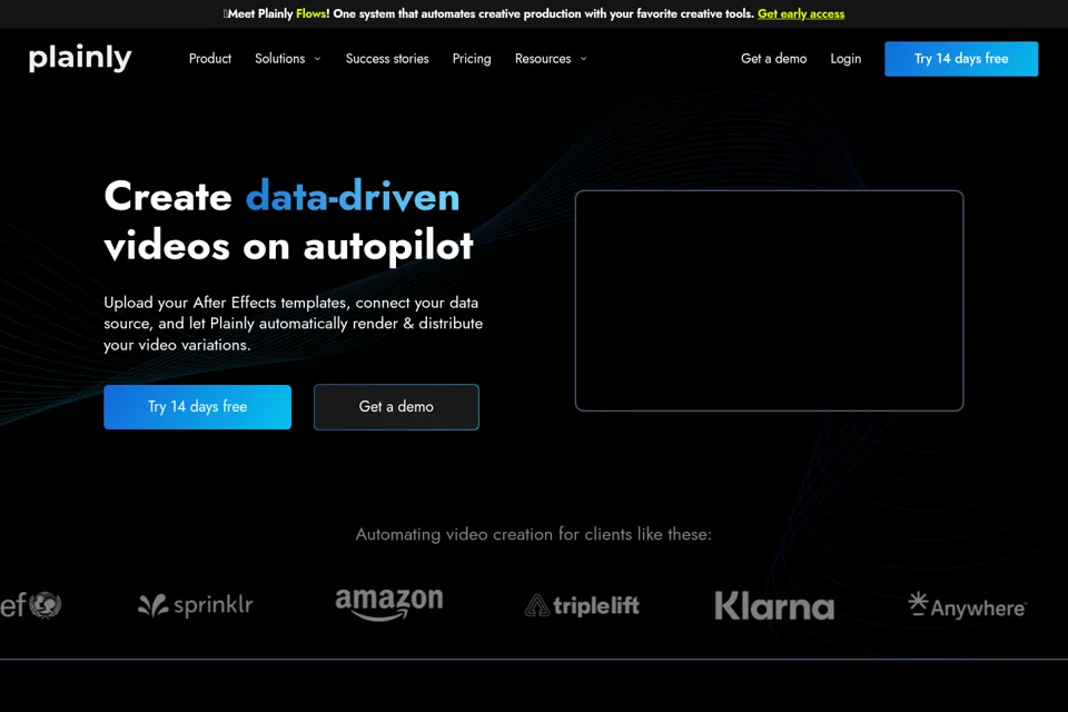 Aperçu de la landing page