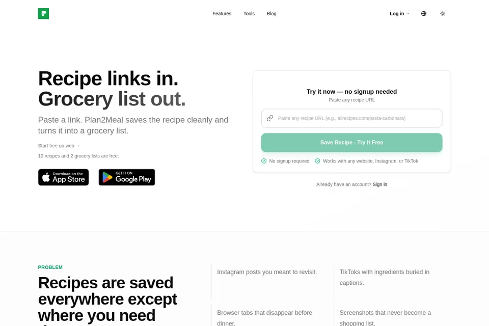 Aperçu de la landing page