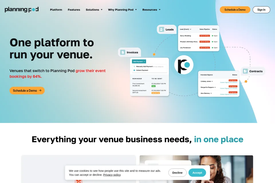 Aperçu de la landing page