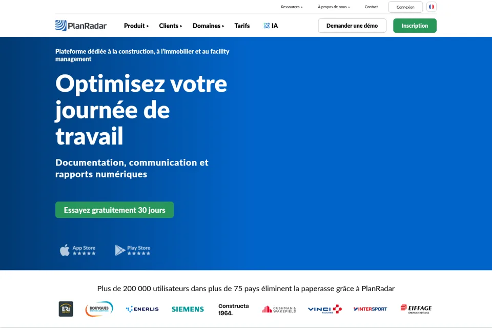 Aperçu de la landing page