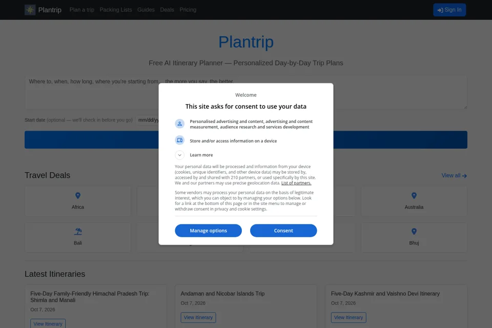 Landing page preview
