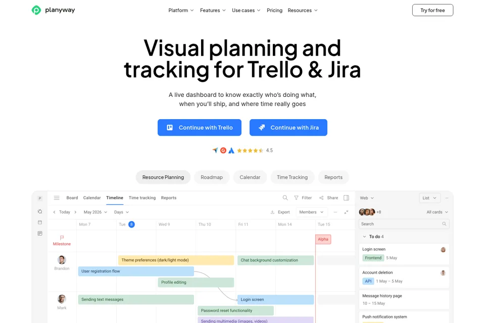 Aperçu de la landing page