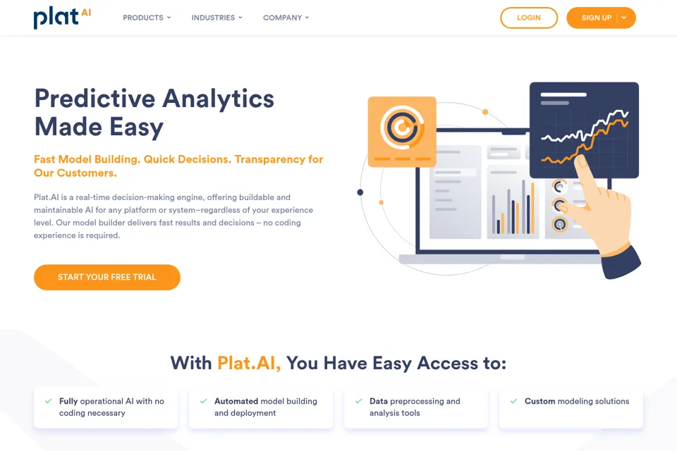 Aperçu de la landing page