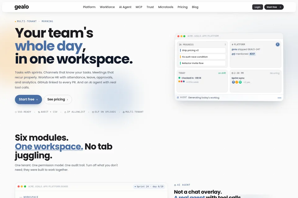 Aperçu de la landing page