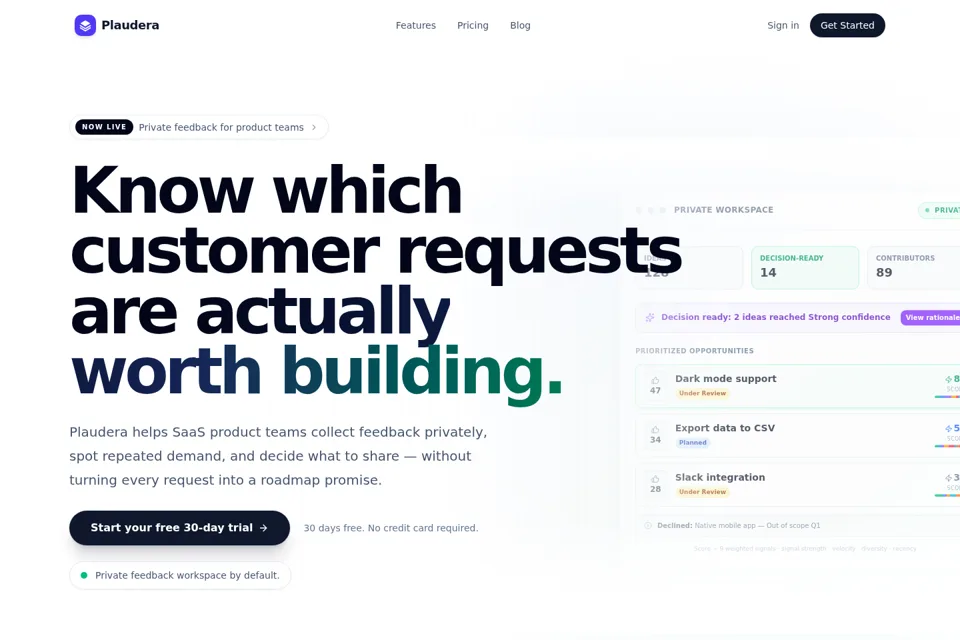 Aperçu de la landing page