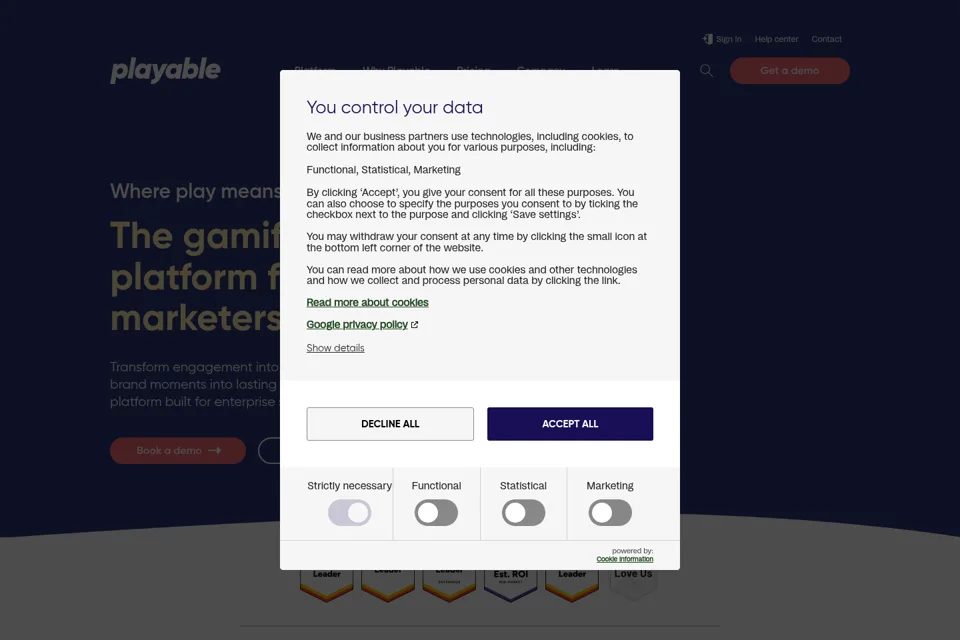 Landing page preview
