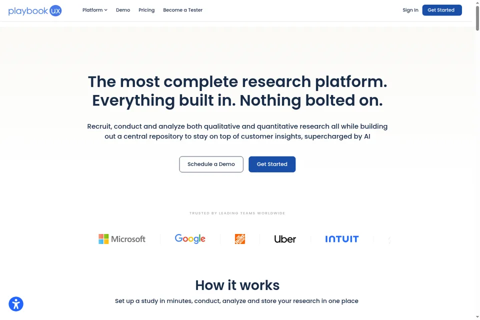 Aperçu de la landing page
