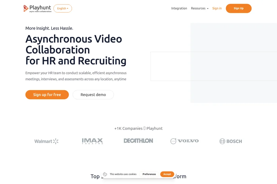 Aperçu de la landing page