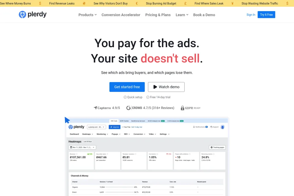 Landing page preview