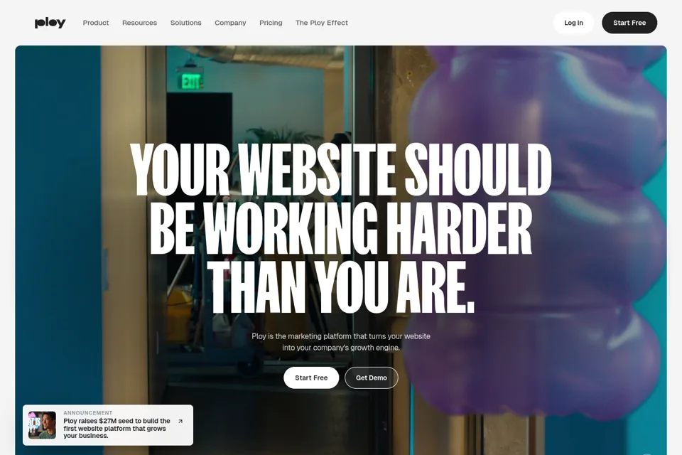 Aperçu de la landing page