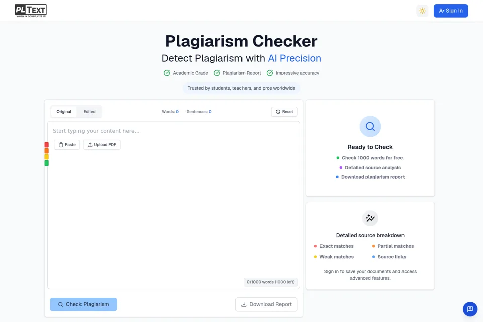 Landing page preview