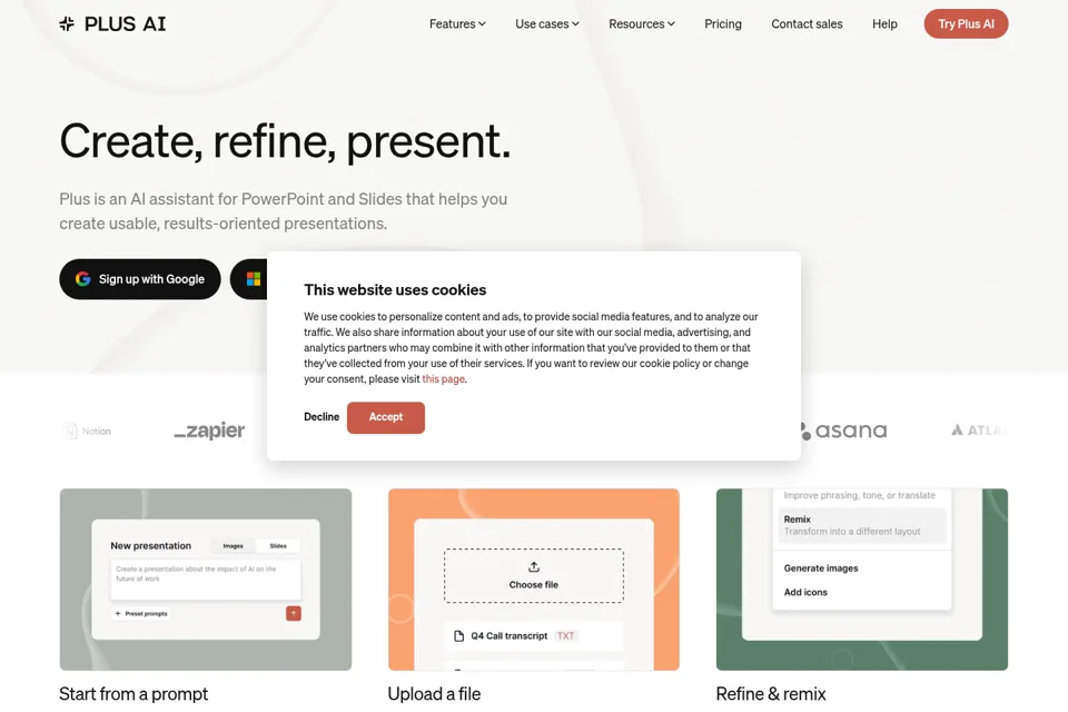 Aperçu de la landing page