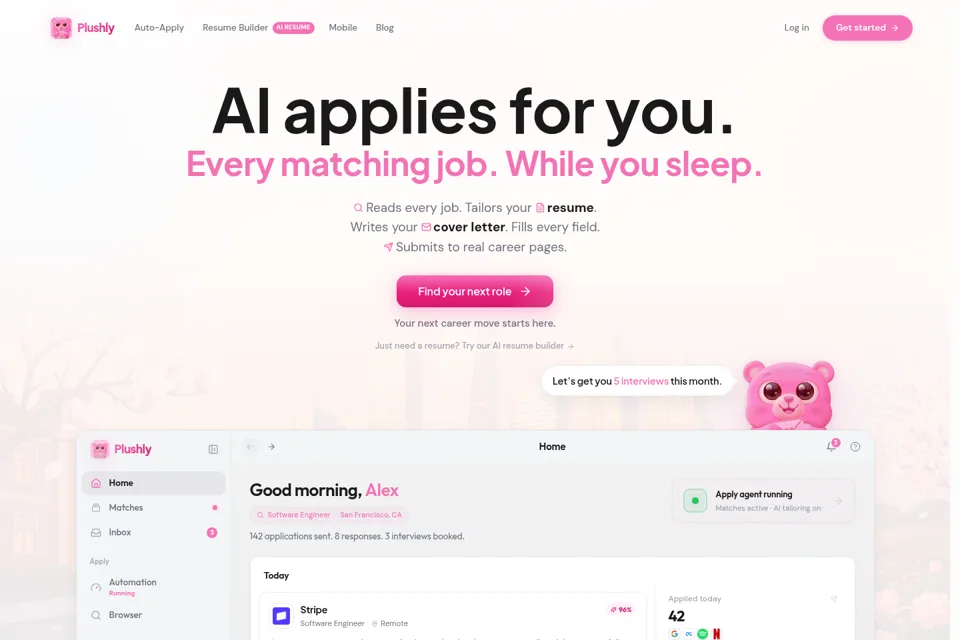 Aperçu de la landing page