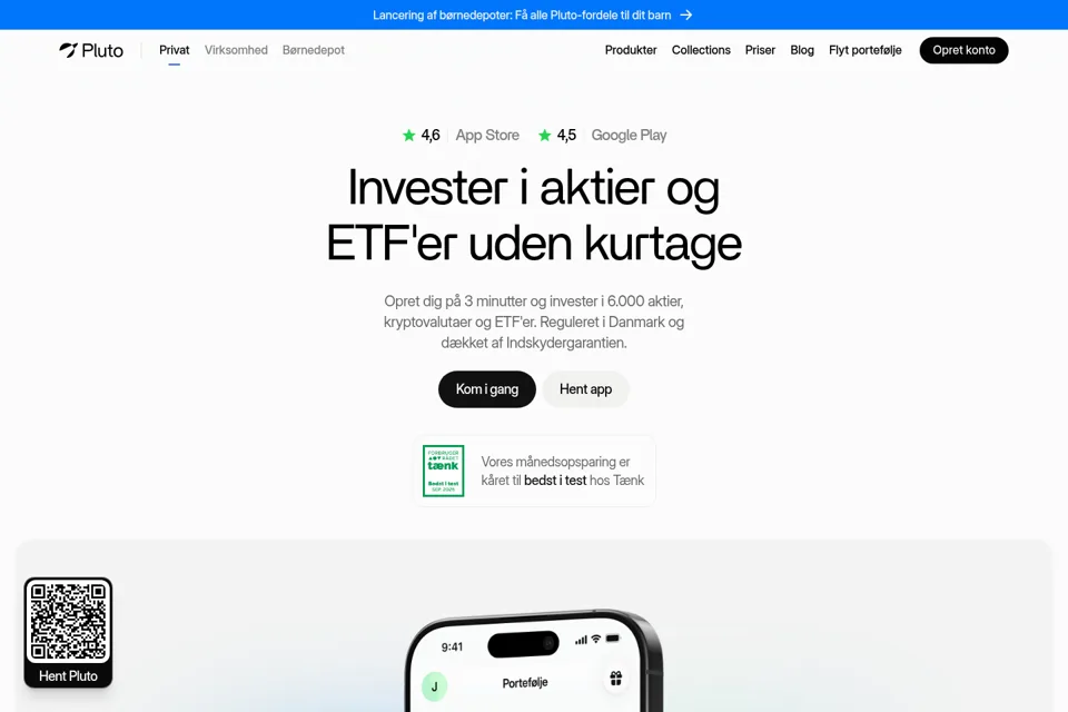 Aperçu de la landing page