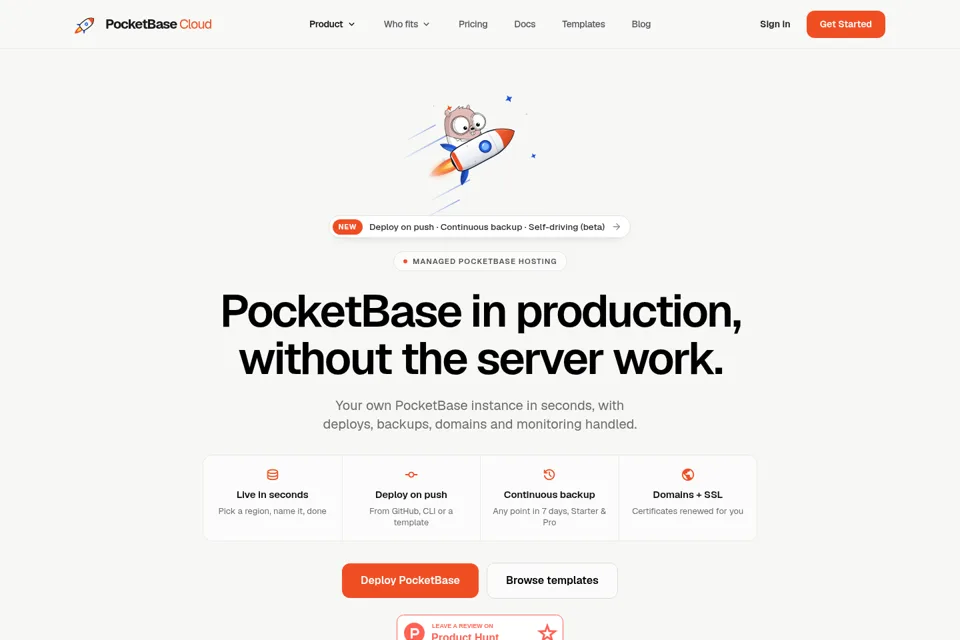 Aperçu de la landing page