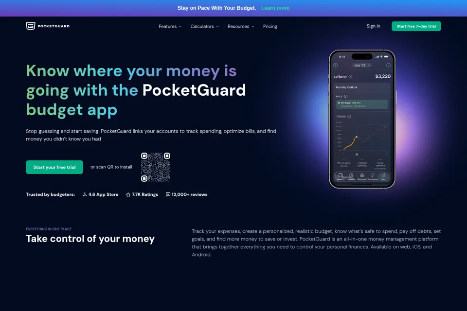 Aperçu de la landing page