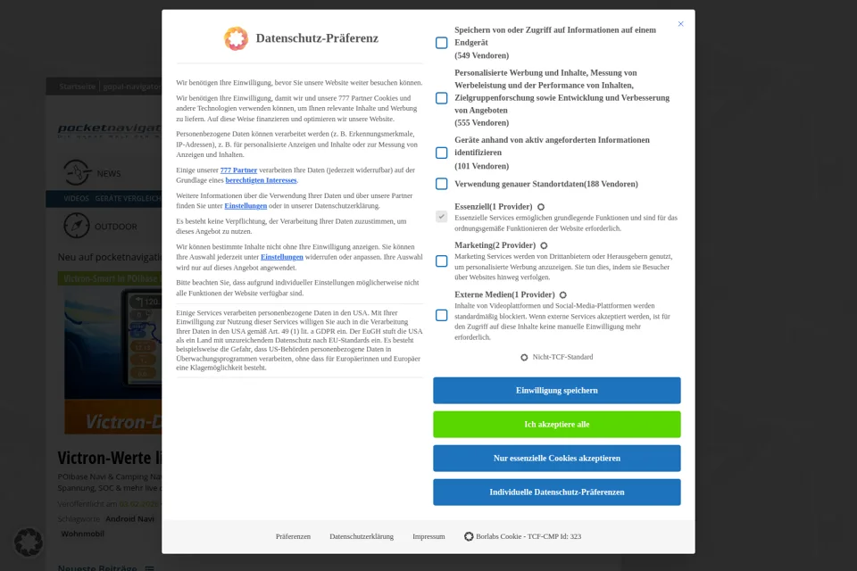 Aperçu de la landing page