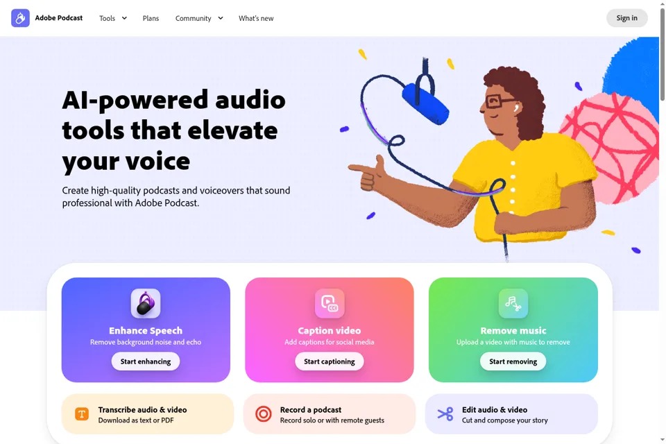 Aperçu de la landing page