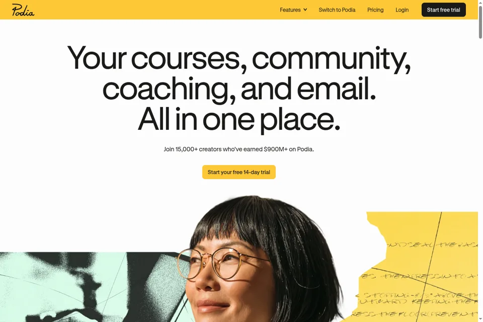 Aperçu de la landing page