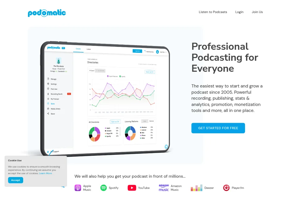 Aperçu de la landing page