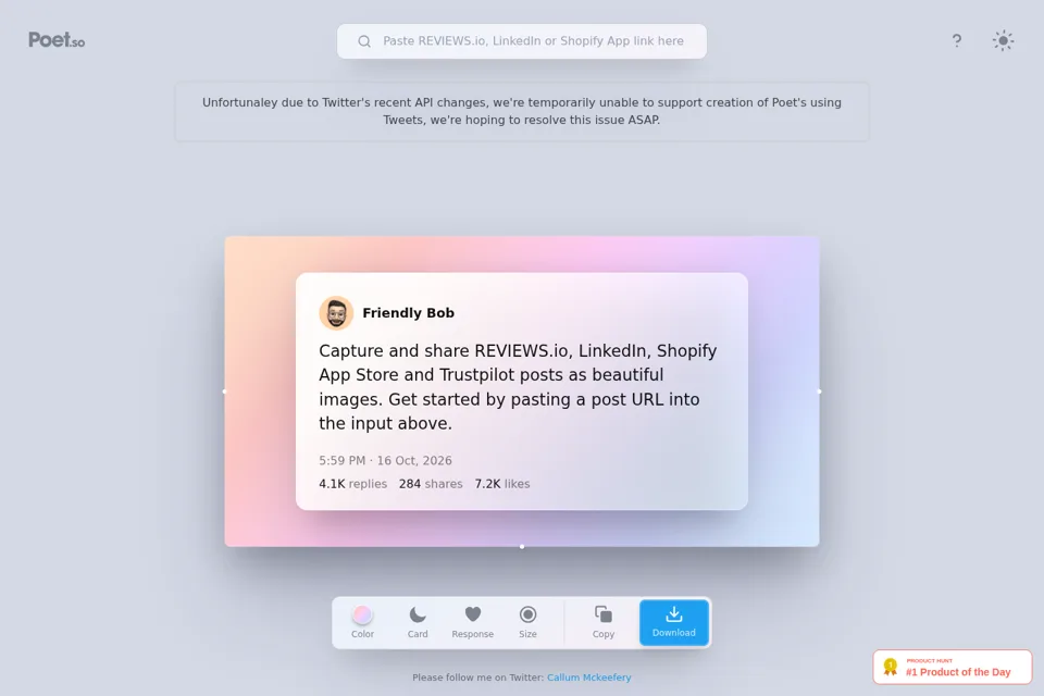 Aperçu de la landing page