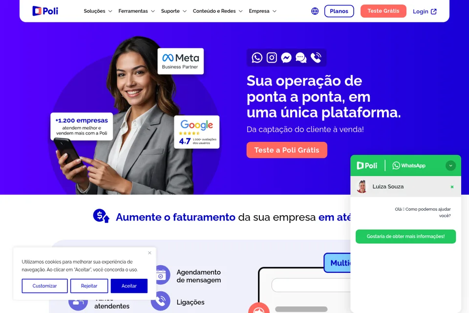 Aperçu de la landing page