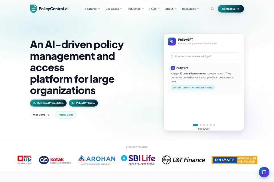 Aperçu de la landing page