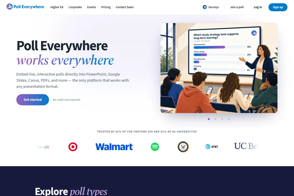 Aperçu de la landing page